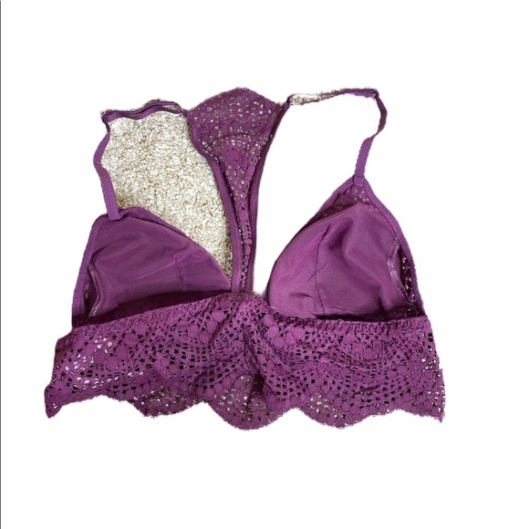 VS Crochet Lace Floral Boho Triangle Bralette - Picture 2 of 5